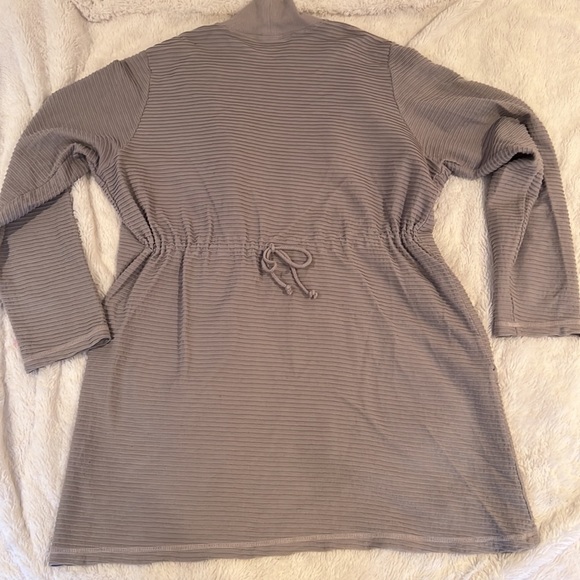 Color Me Cotton ribbed cardigan. Gray size large. - Picture 8 of 9